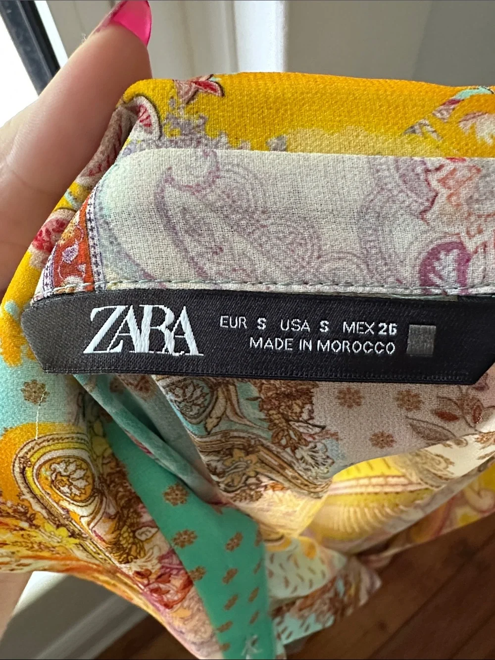 ZARA Colourful Patchwork Boho Paisley Festival Sheer Oversized Blouse Small - Picture 8 of 8